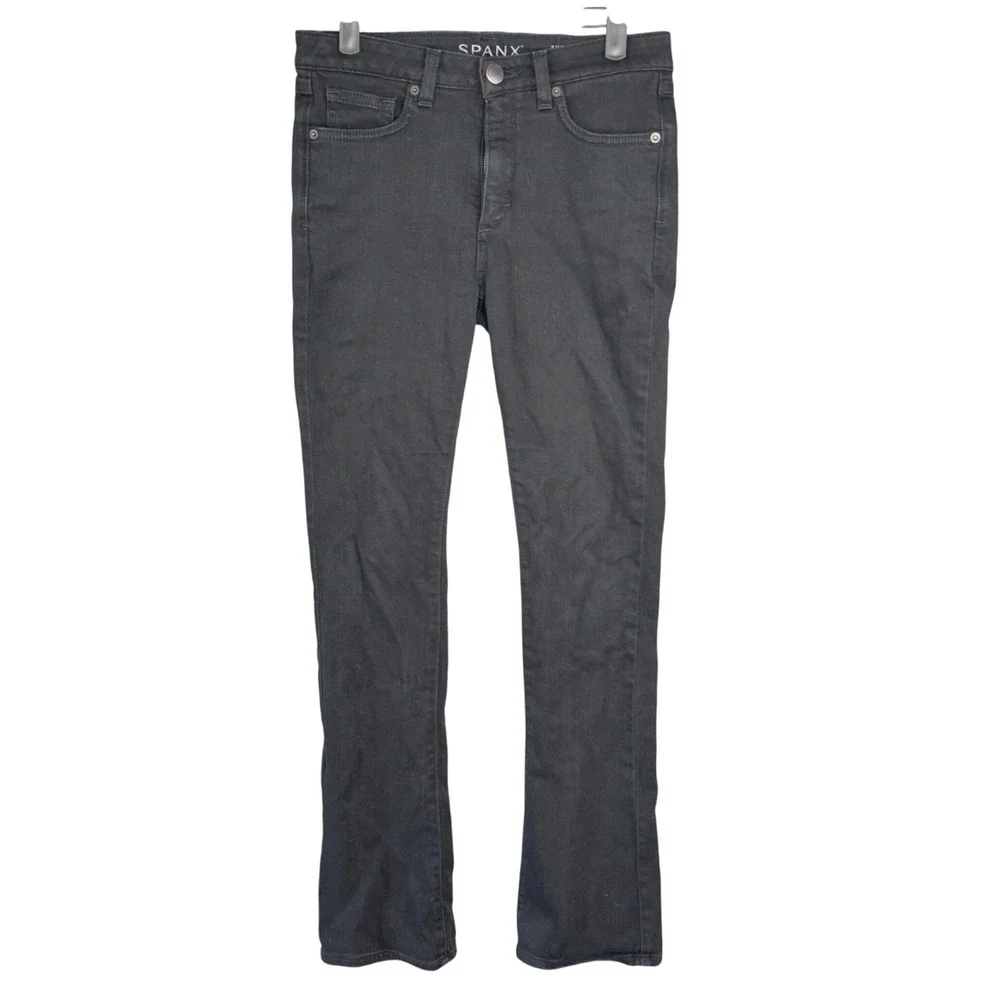 SPANX The Slim-X Slim Boot Black Bootcut Denim Pants‎ Jeans Size 26